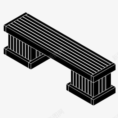 公园小品长凳公园放松图标图标