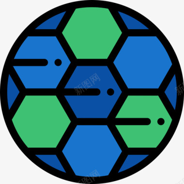 足球巴西线性颜色图标图标