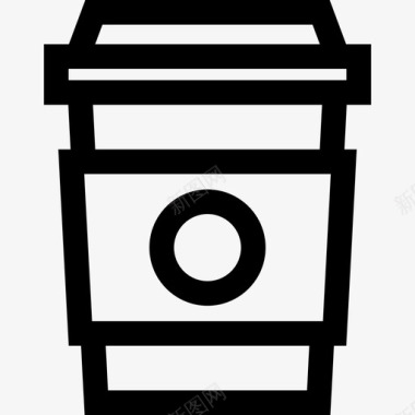咖啡杯时髦风格6直线型图标图标
