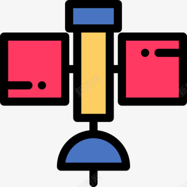 彩色水纹卫星通信49线性彩色图标图标