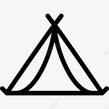 帐篷旅游直线图标图标