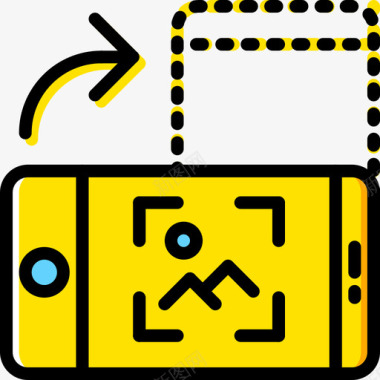 七喜手机标志智能手机移动功能黄色图标图标