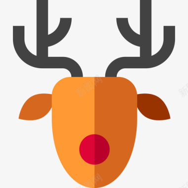 鹿冬季元素4平坦图标图标