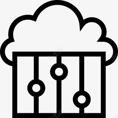 搜索icon云计算搜索引擎优化营销9线性图标图标