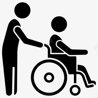 瘫痪患者助理残疾人图标图标