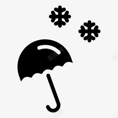 降雪伞预报下雪图标图标