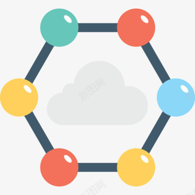 商务云计算云计算商务55扁平图标图标