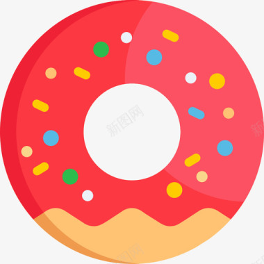 甜甜圈甜甜圈庆祝活动4扁平图标图标