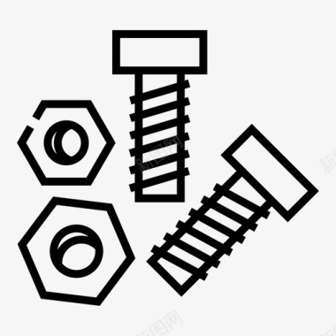 螺丝螺栓建筑铆钉图标图标