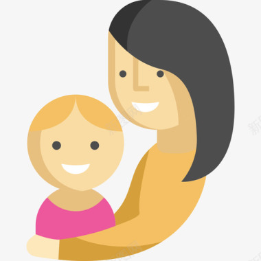 拥抱母亲节5平淡图标图标