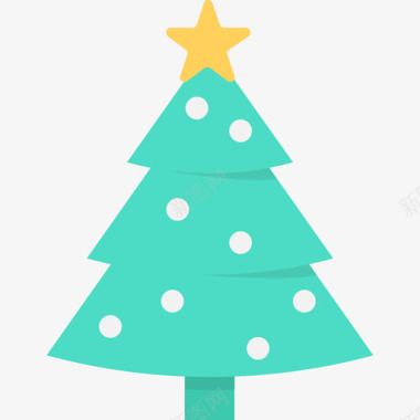 圣诞树派对和庆祝活动扁平图标图标