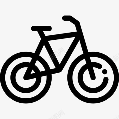 运动自行车运动型45直线型图标图标