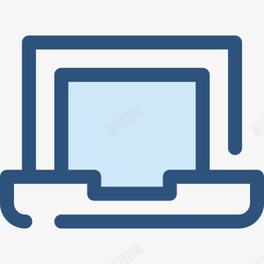 笔记本电脑电子12蓝色图标图标