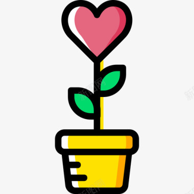 植物浪漫生活方式10黄色图标图标