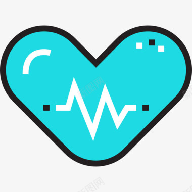 心脏健康和水疗5线性颜色图标图标