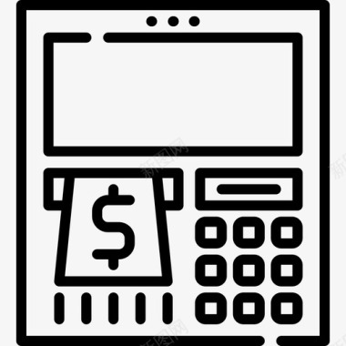 购物中心Atm购物中心9直线型图标图标
