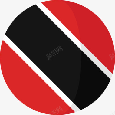 特立尼达和多巴哥国旗3圆圈平图标图标