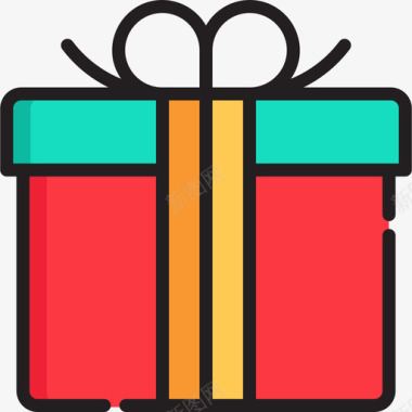 礼物盒礼物庆祝活动2线性颜色图标图标