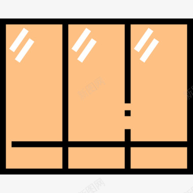 玻璃墙建筑构造4线颜色图标图标