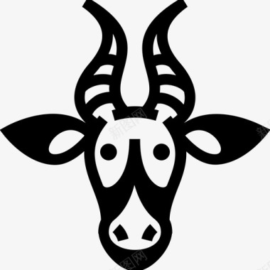 邦戈羚羊羚羊脸图标图标