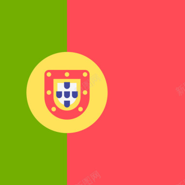 葡萄牙国际国旗4方形图标图标