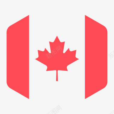 加拿大国际国旗2六边形图标图标