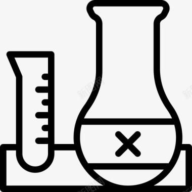 科学小实验烧瓶科学17线性图标图标