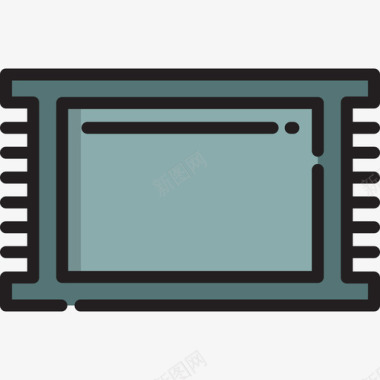 处理器硬件图标处理器技术4线性颜色图标图标