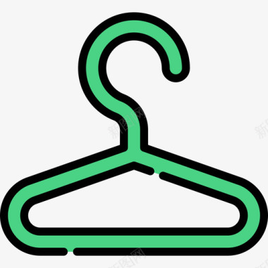 购物中心衣架购物中心线性颜色图标图标
