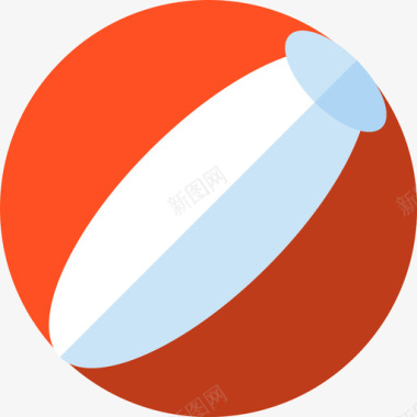 党徽标志素材沙滩球假日旅行4平铺图标图标