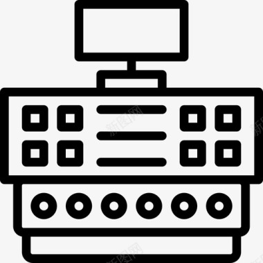 工业仪表板工业6线性图标图标