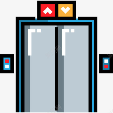 电梯标志电梯机场7线颜色图标图标