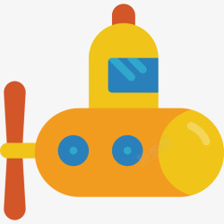 玩具潜艇潜艇玩具13扁平图标高清图片