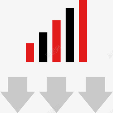统计信息图形红色平坦图标图标