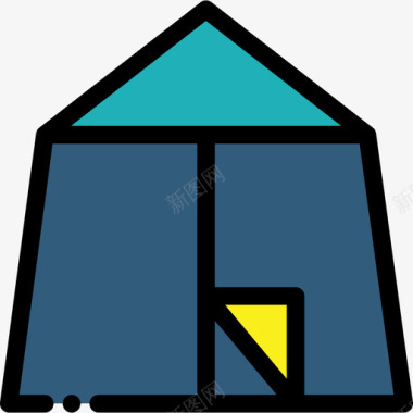 运动小人图标矢量素材帐篷运动44线性颜色图标图标