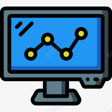 电脑屏幕显示器显示器办公设备2线颜色图标图标