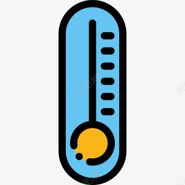 水银温度计温度计研究科学4线性颜色图标图标