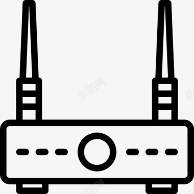 路由器连接器电缆2线性图标图标