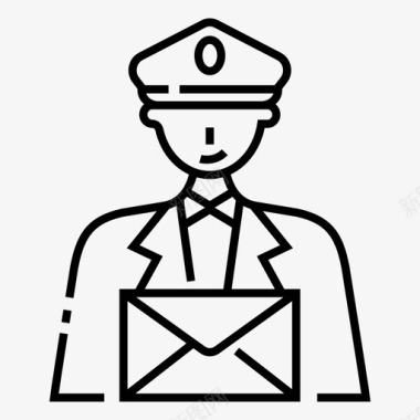 邮递员服务邮政服务到你的前门图标图标