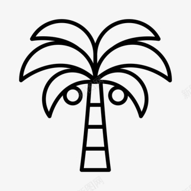 棕榈树海湾海滩图标图标