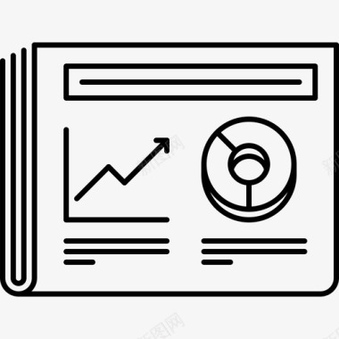 撕开的报纸报纸、金融图标