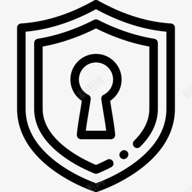 安全钥匙孔安全23线状图标图标