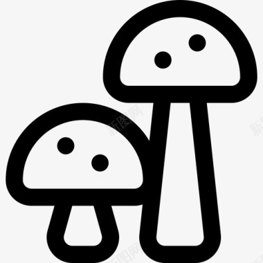 蘑菇森林里的7个直线型图标图标