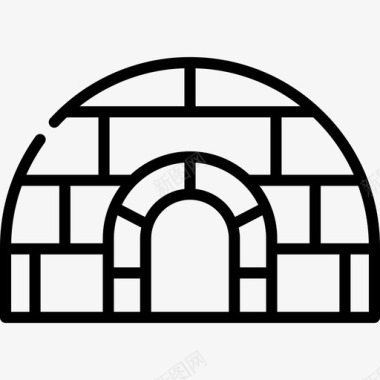 冰屋冰屋房屋类型3线性图标图标