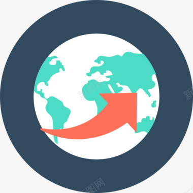 地球仪互联网4圆形图标图标