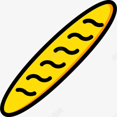 法式面包美食黄色图标图标