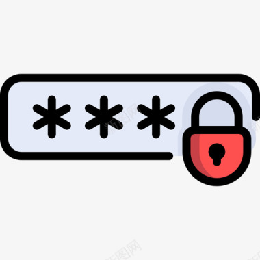 安全密码安全2线颜色图标图标