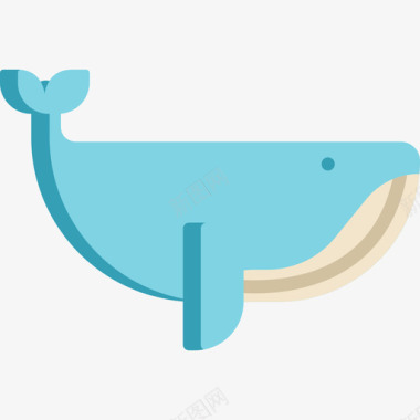 鲸鱼动物27扁平图标图标
