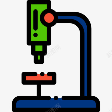显微镜免抠素材显微镜研究科学4线颜色图标图标