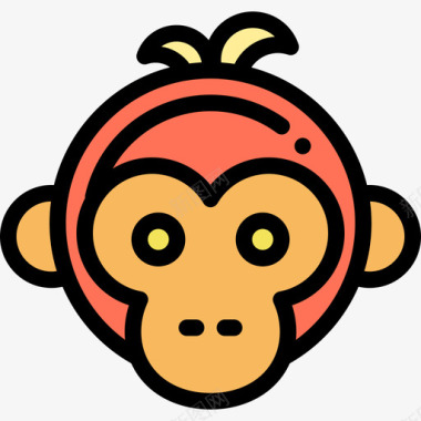 巴西标志猴子巴西线形颜色图标图标